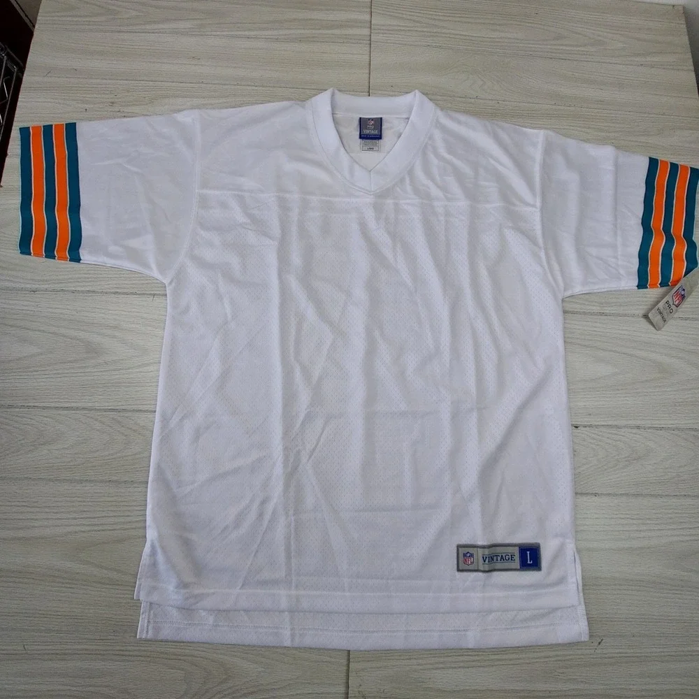 NFL Pro Line Vintage Football Jersey Mens Large White Striped Mesh Blank